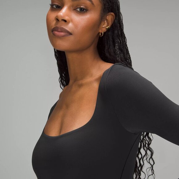 Wundermost Ultra-Soft Nulu Square-Neck Long-Sleeve Bodysuit - Picture 4 of 7